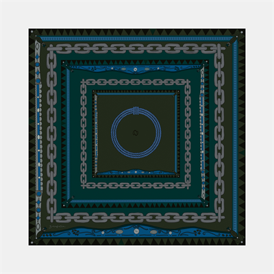 Otantik Desen İpek Twill Eşarp