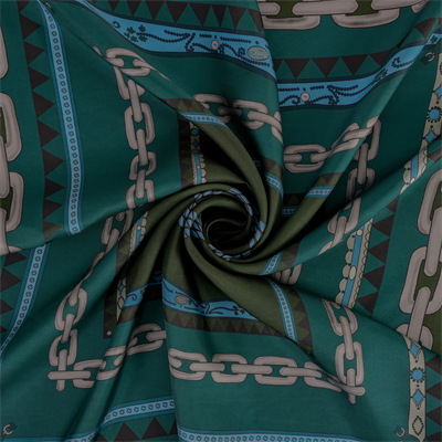 Otantik Desen İpek Twill Eşarp