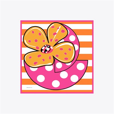 Popart Desen Twill İpek Eşarp