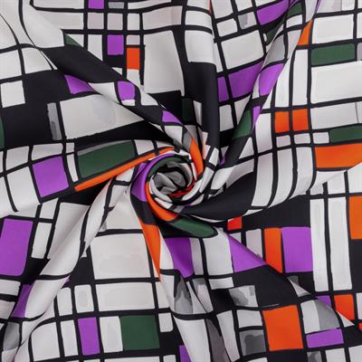 Rasyonel Desen İpek Twill Eşarp