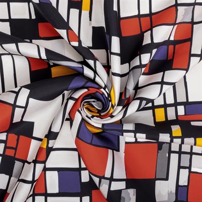 Rasyonel Desen İpek Twill Eşarp