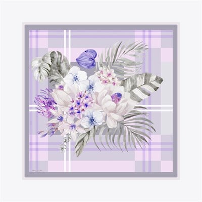 Roseplaid Desen İpek Twill Eşarp
