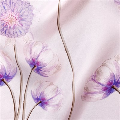 Sıra Çiçek Desen İpek Twill Eşarp