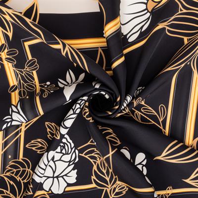 Tablo Çiçek Desen İpek Twill Eşarp