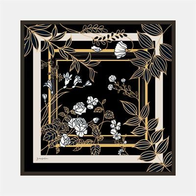 Tablo Çiçek Desen İpek Twill Eşarp