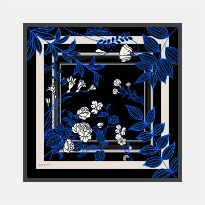 Tablo Çiçek Desen İpek Twill Eşarp