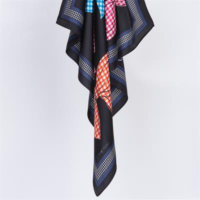Toka Kazayağı Desen İpek Twill Çocuk Eşarp
