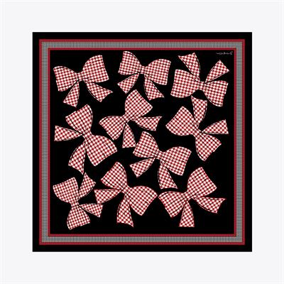 Toka Kazayağı Desen İpek Twill Eşarp