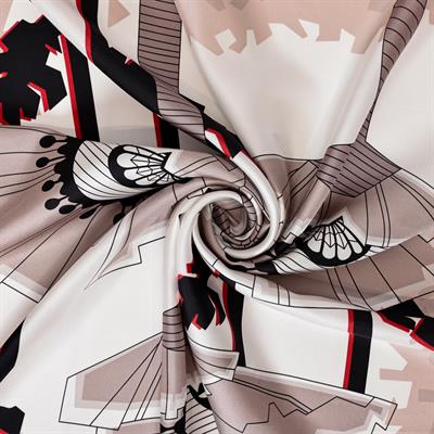 Triples Desen İpek Twill Eşarp