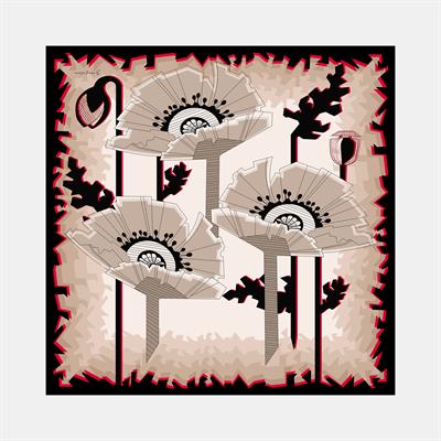 Triples Desen İpek Twill Eşarp