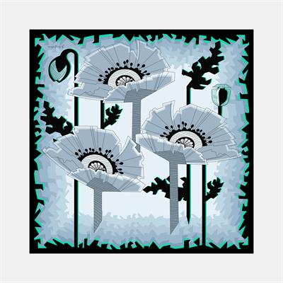 Triples Desen İpek Twill Eşarp