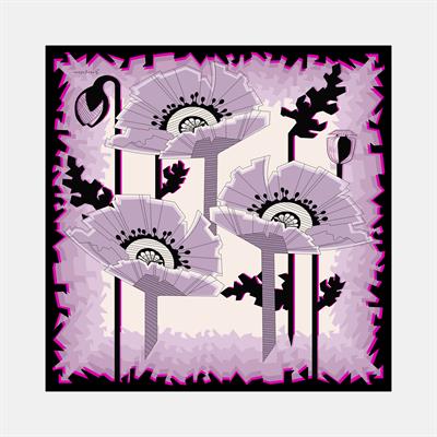 Triples Desen İpek Twill Eşarp