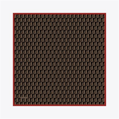 Zrf Monogram Desen İpek Twill Eşarp