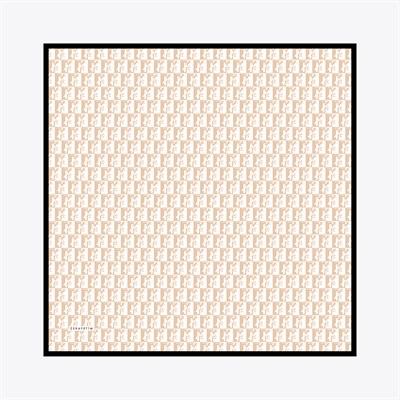 Zrf Monogram Desen İpek Twill Eşarp