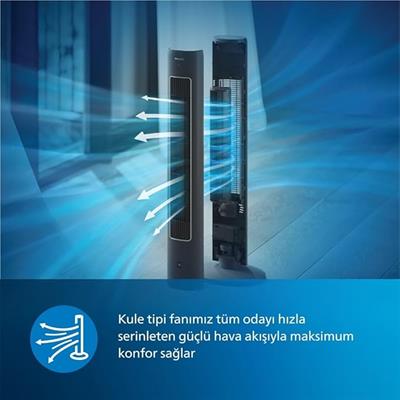 Philips 5000 Serisi CX5535/11 Siyah Kule Tipi Fanlı Vantilatör