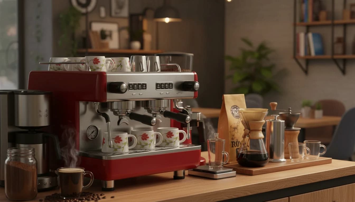 Birinci, ikinci ve üçüncü nesil kahve akımını anlatan espresso makineli kafe