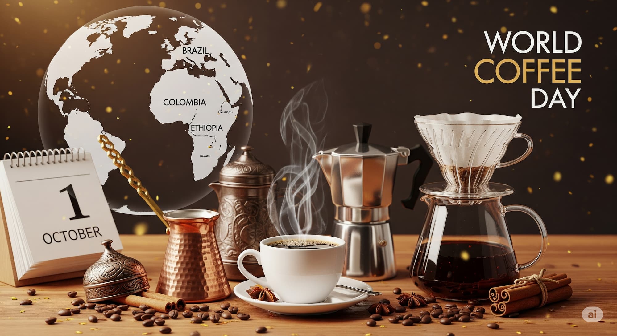 1 Ekim Dünya Kahve Günü, cezve, moka pot ve fincanlarla kahve keyfi