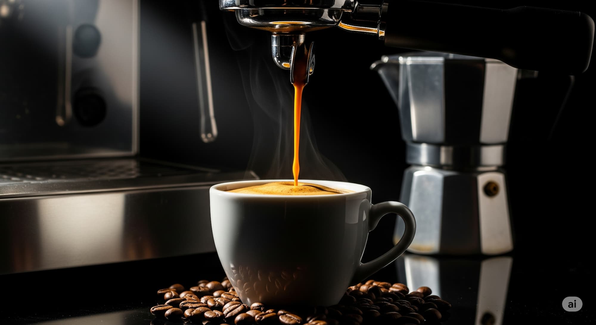 Espresso hakkında bilinmesi gereken her şey, makineden akan taze espresso