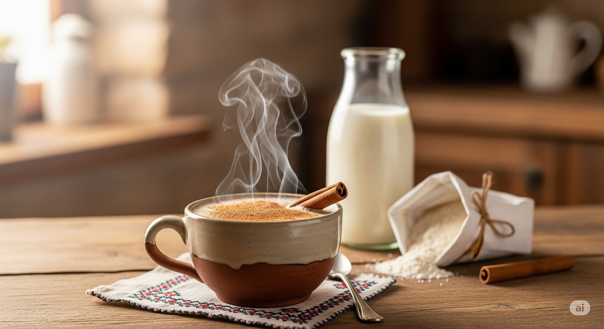 Hazır toz salep nasıl yapılır, toz salep, süt ve tarçın