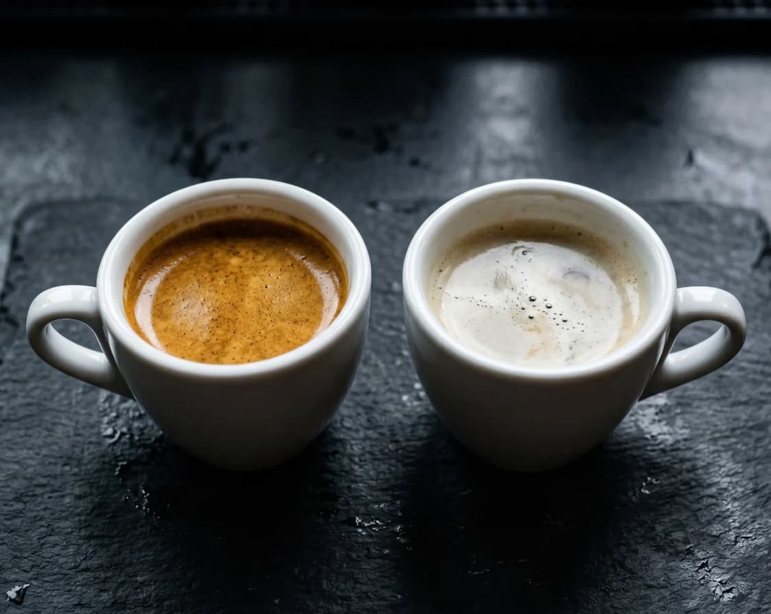 Oze Kahve sunumuyla espresso ve cappuccino fincanları