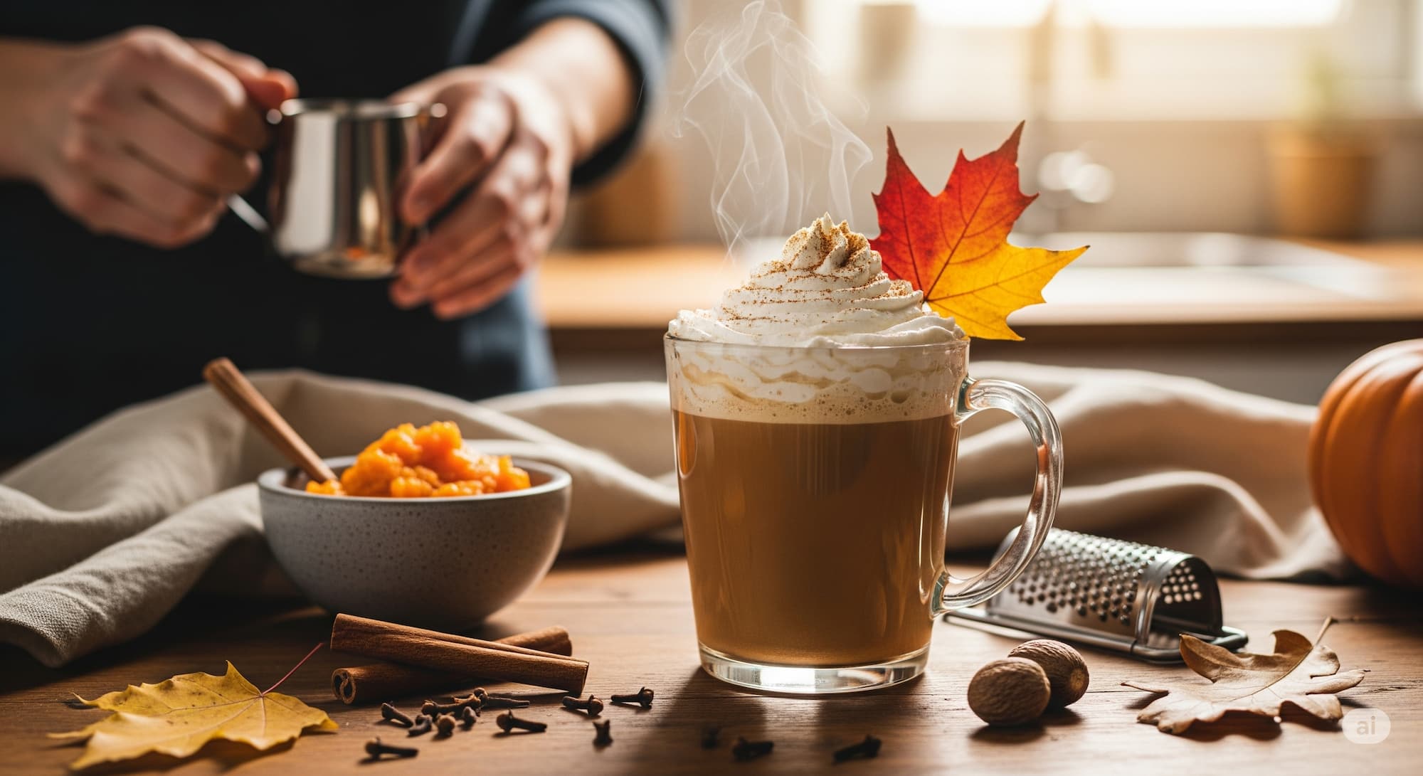Evde pumpkin spice latte nasıl yapılır, kremalı ve baharatlı latte