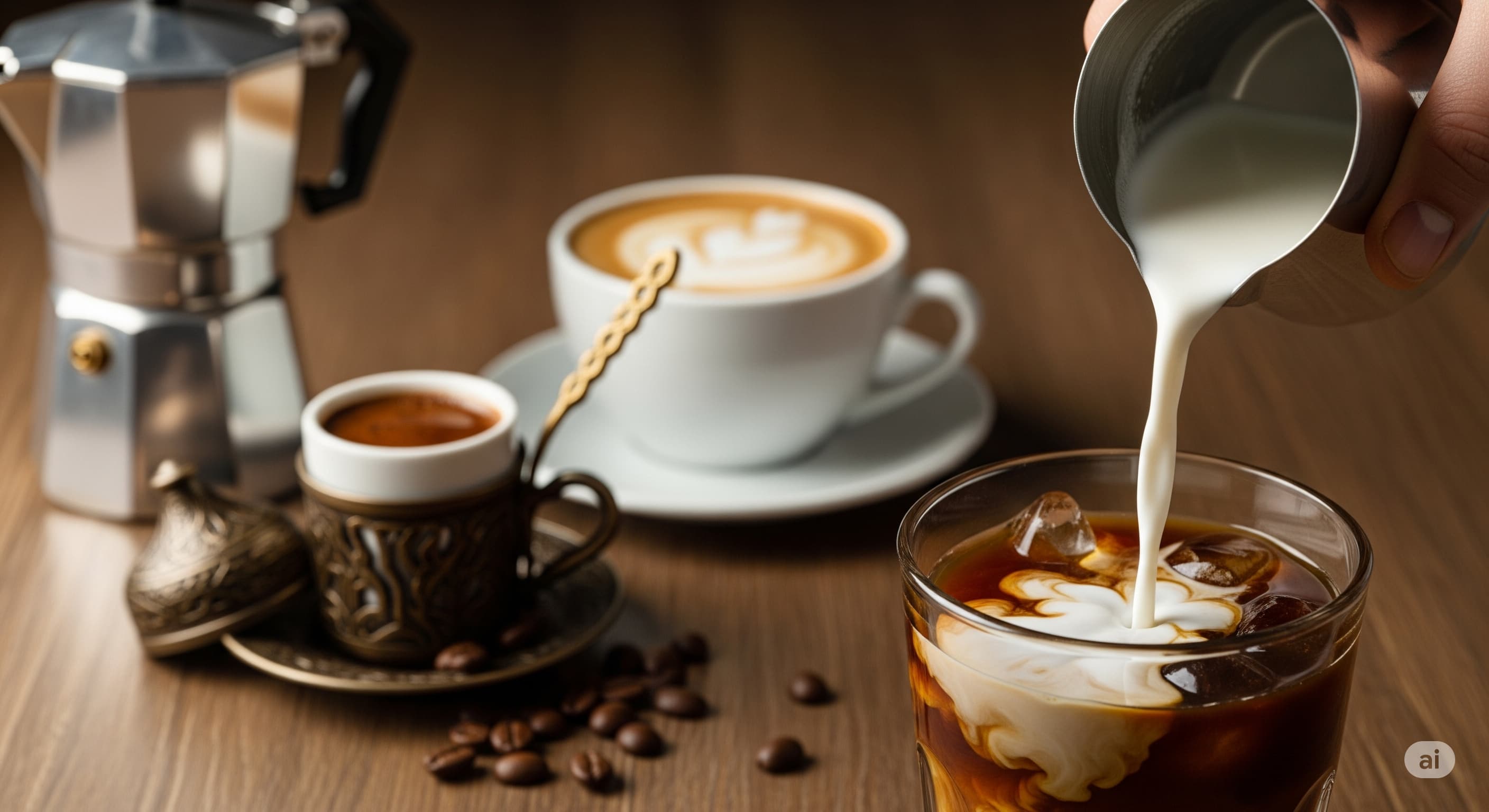 Sütlü kahve nasıl yapılır, espresso ve buzlu kahveye süt eklenişi