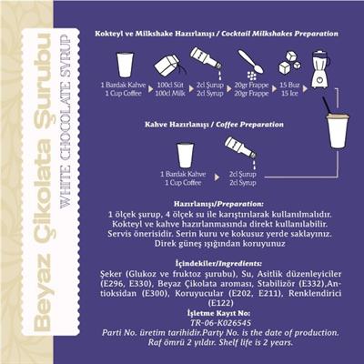 Beyaz Çikolata Şurubu 75CL