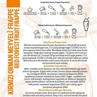 Kırmızı Orman Meyveli Frappe Tozu 1000G