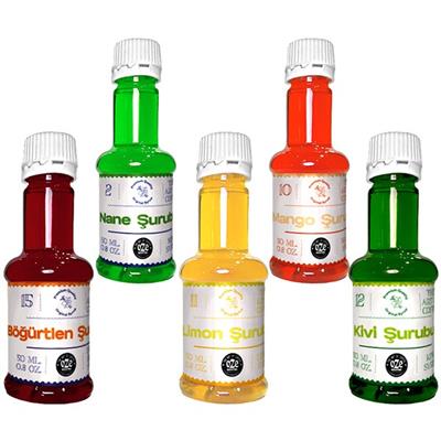 Mini Şurup Seti Böğürtlen, Kivi, Limon, Nane, Mango 5li 50CC