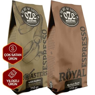 Royal ve Roasters Espresso Kahve Seti 2'li 250G
