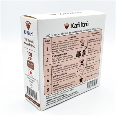 Hario V60-02 Uyumlu Beyaz Kahve Filtresi Kağıdı 100 Adet