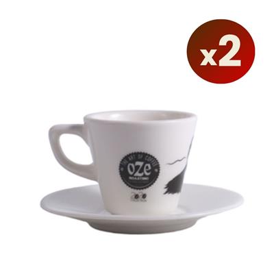 Oze® Collection Porselen Espresso Fincanı (Tabaklı) - 2li Set 