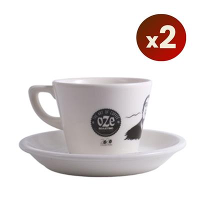 Oze® Collection Porselen Kahve Fincanı (Tabaklı) - 2li Set