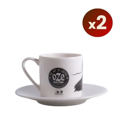 Oze® Collection Porselen Türk Kahvesi Fincanı (Tabaklı) - 2li Set