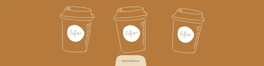 Decaf kahveler konulu karton kahve bardağı illüstrasyonu