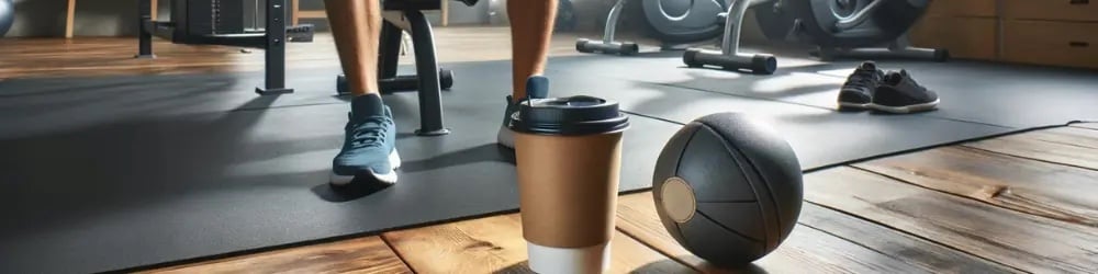 Egzersiz sonrası kahve için spor salonunda karton kahve bardağı