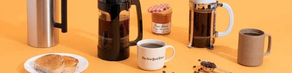 French press'te filtre kahve yapımı için gereken demleme ekipmanları