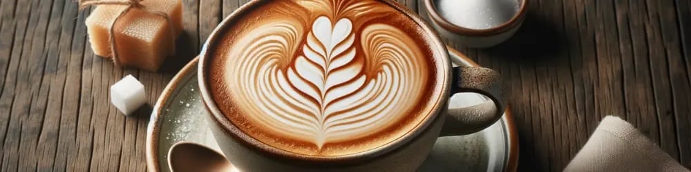 Kafein oranı yüksek kahve türlerinden latte art yapılmış cappuccino