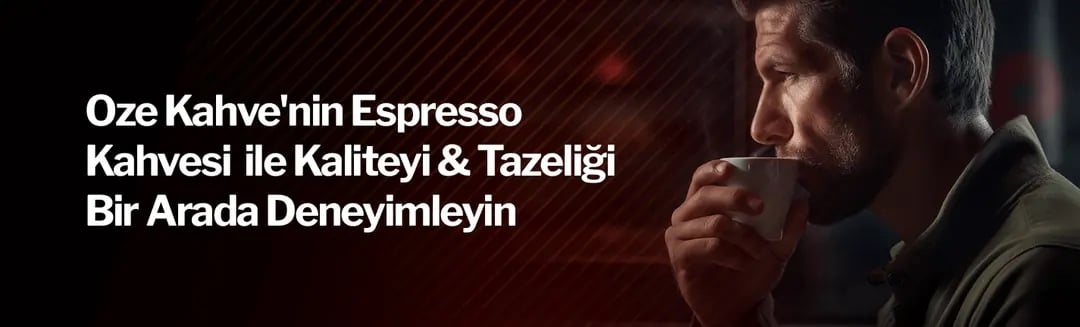 Kahve çeşitleri arasındaki farkları anlatan Öze Kahve espresso banner'ı