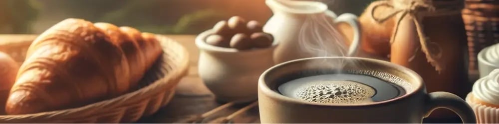 Kahve içmenin doğru saati için kruvasan eşliğinde sabah kahvesi