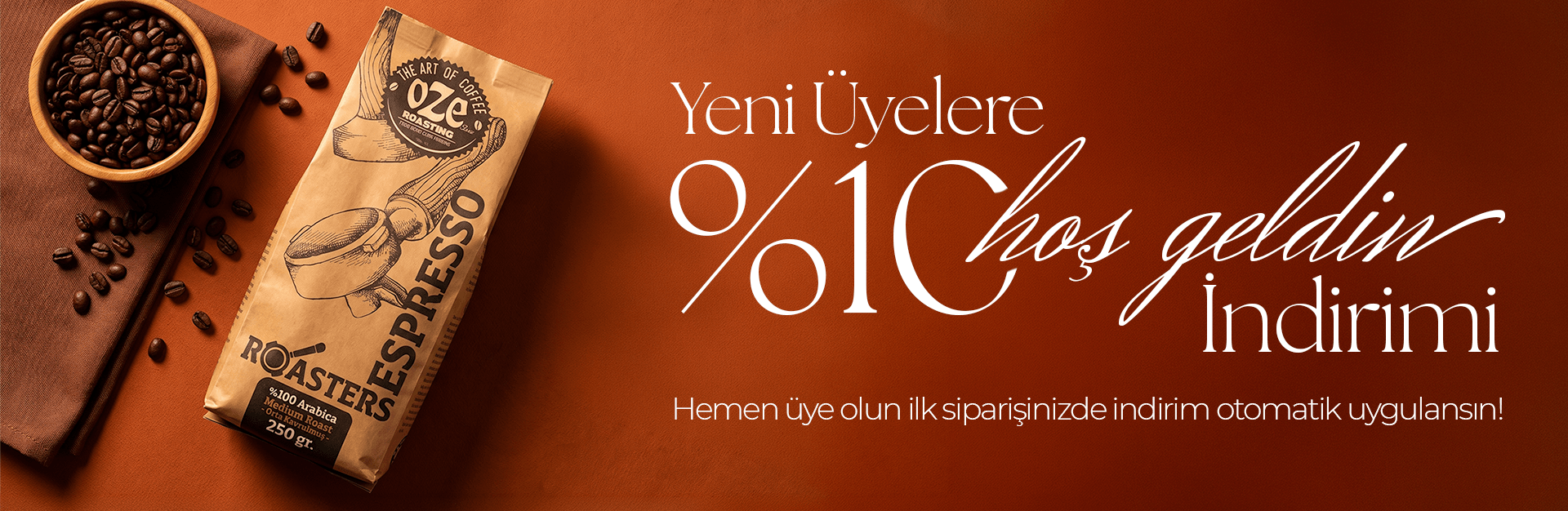 yeni üyelere %10 hoş geldin indirimi