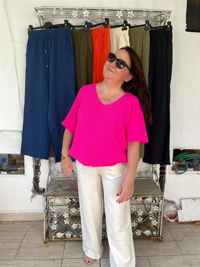 Bol Paça Keten Pantolon