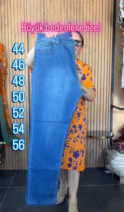 Büyük Beden Boru Paça Kot Pantolon