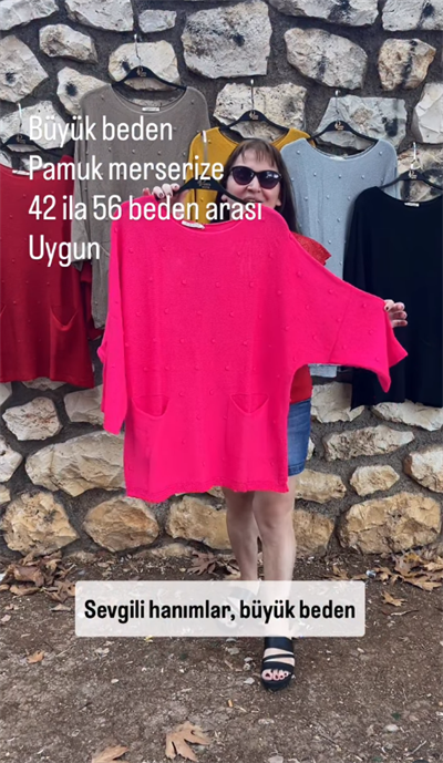 Büyük Beden Pamuk Merserize Bluz