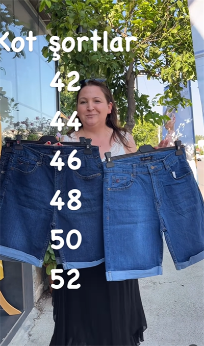 Duble Paça Kot Şort