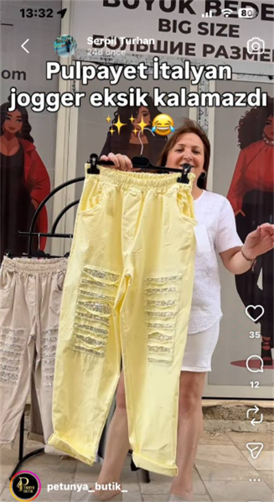 İtalyan Pul Payet Detaylı Jogger Pantolon
