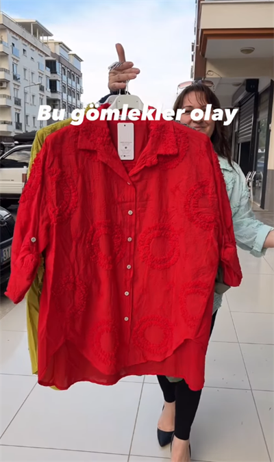 İtalyan Tasarım Kabartma Desen Gömlek