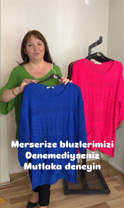 Kabartmalı Salaş Merserize Bluz