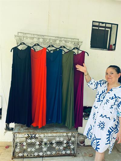 Organik Pamuk Kolsuz Elbise