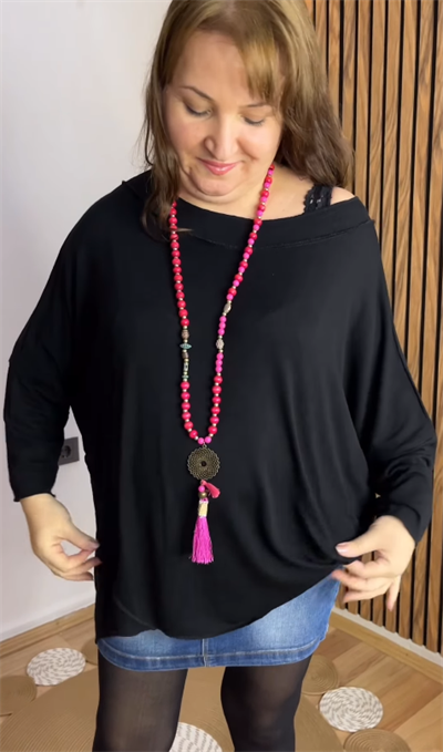 Siyah Salaş Basic Bluz 